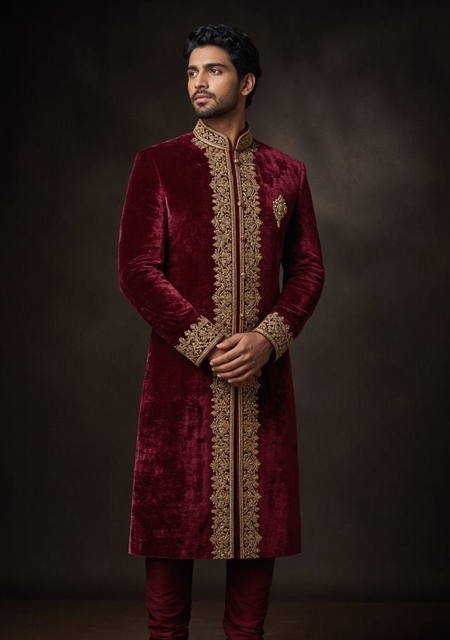 Sherwani — Velvet, Groom