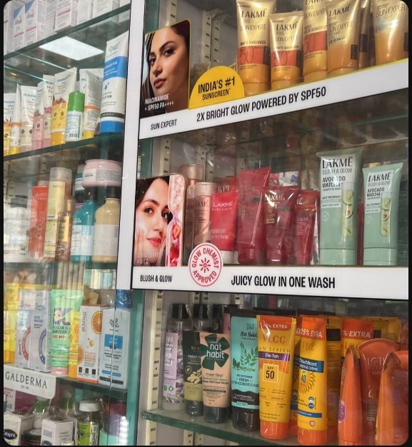 The cosmetics shelf